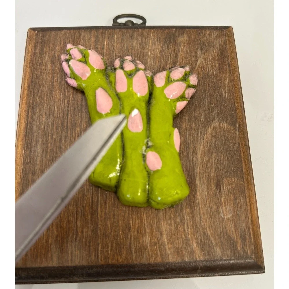 70s Giftcraft Kitsch 3D Vegetable Plaques Retro Kitchen Wall Decor Set 4 Garden